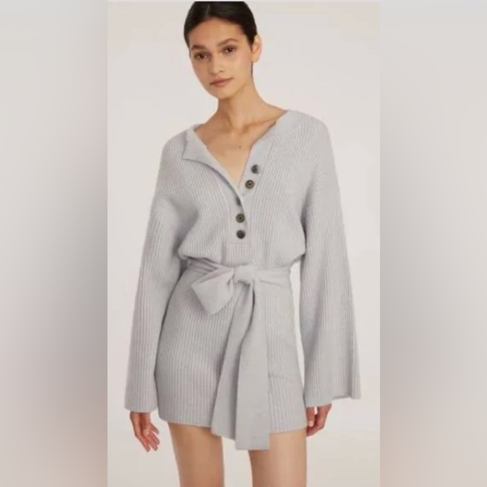 Marissa Webb Collective Gray Henley Dress with Belt